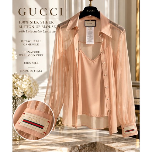 Gucci 100 silk - sheer, blouse